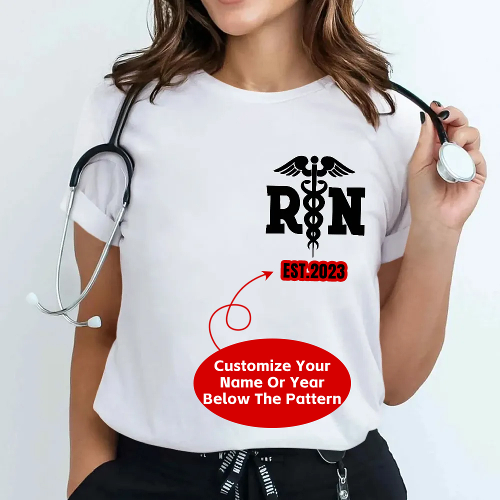 Custom Registered Nurse Cotton Nurse T-shirt