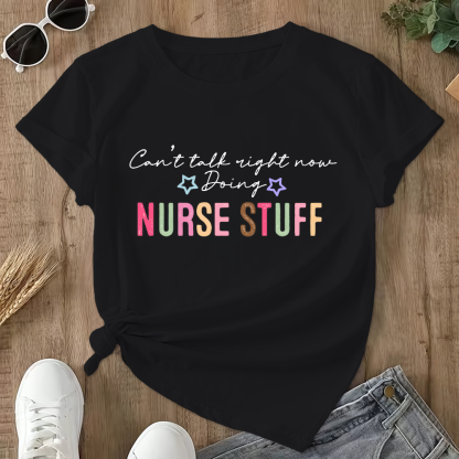 Can’t Talk Right Now Doing Double-Sided Cotton Printed T-Shirt