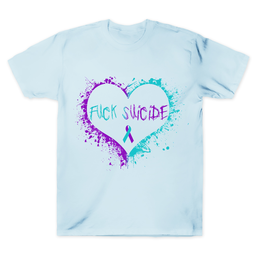 Fuck Suicide Suicide Ribbon Awarenss Heart Cotton Doctor T-shirt