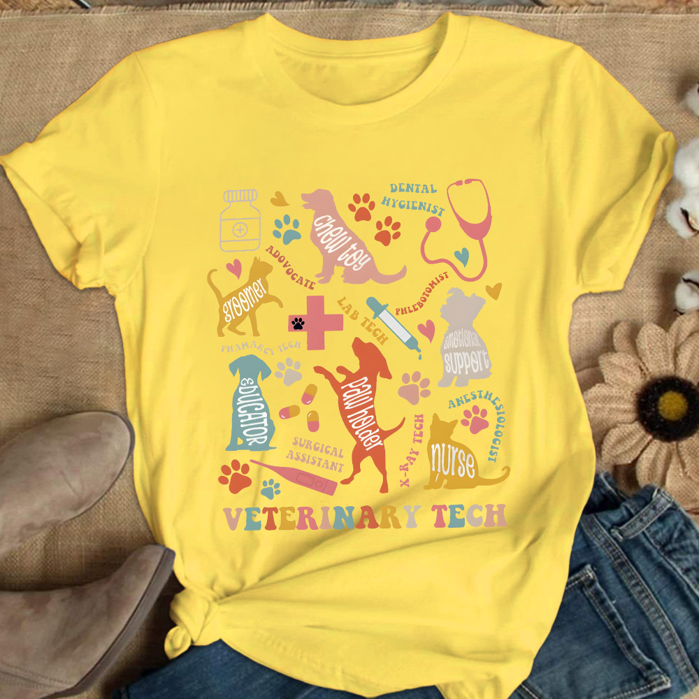 Eterinary Technician Cotton Nurse T-shirt