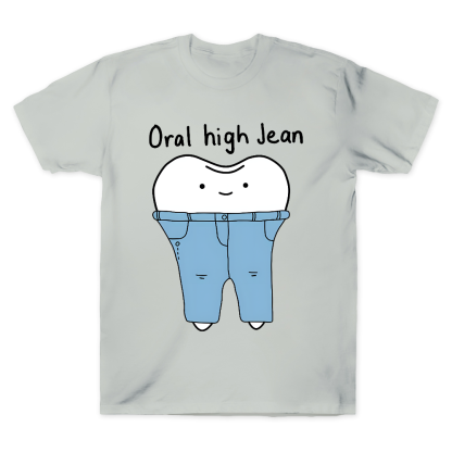 Teeth High Cut Jeans Cotton Doctor T-shirt