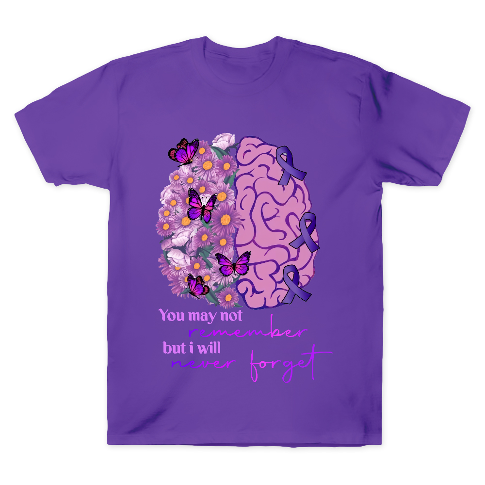 You May Not Remember I Will Never Forget Alzheimer Awareness Cotton Doctor T-shirt