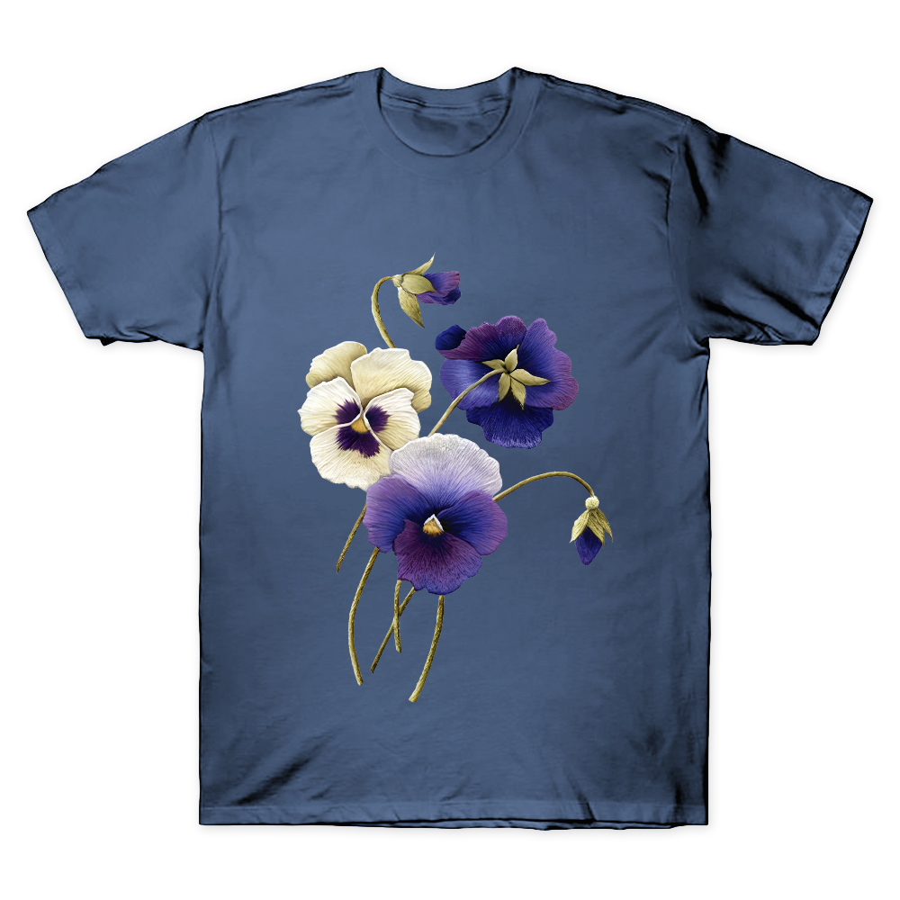Alzheimer's Awareness Purple Floral Print Cotton Doctor T-shirt