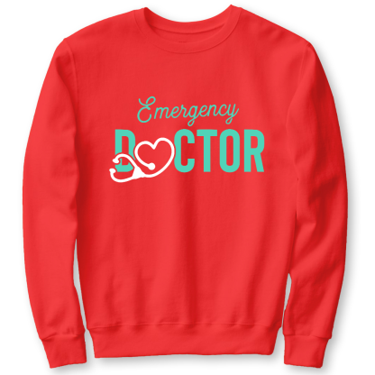 Emergency Doctor Stethoscope Heartbeat First Aid Cotton Pullover Sweatshirt