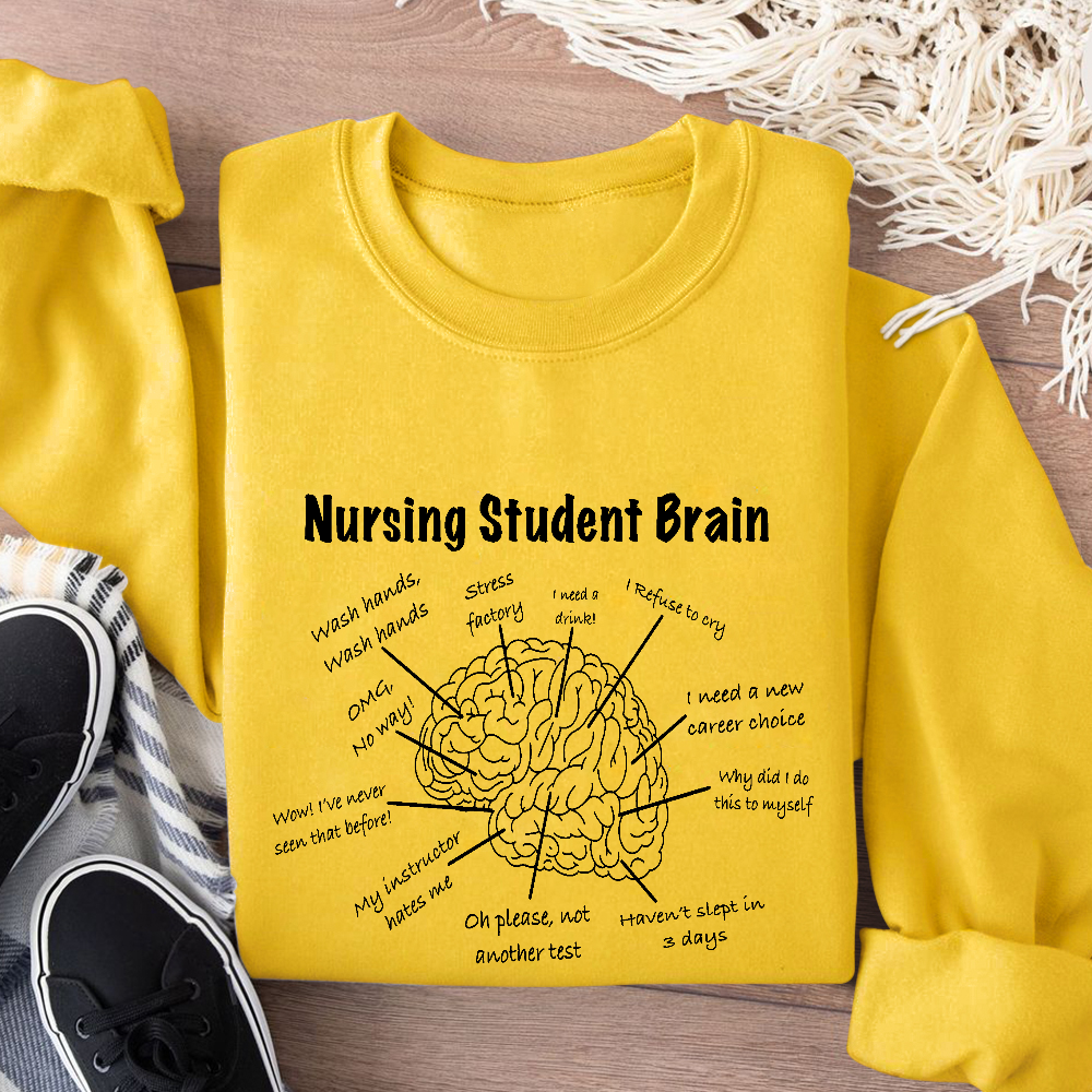 Nursing Student Brain Cotton Pullover Sweatshirt