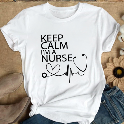 Keep Calm I‘m A Nurse Cotton Nurse T-shirt