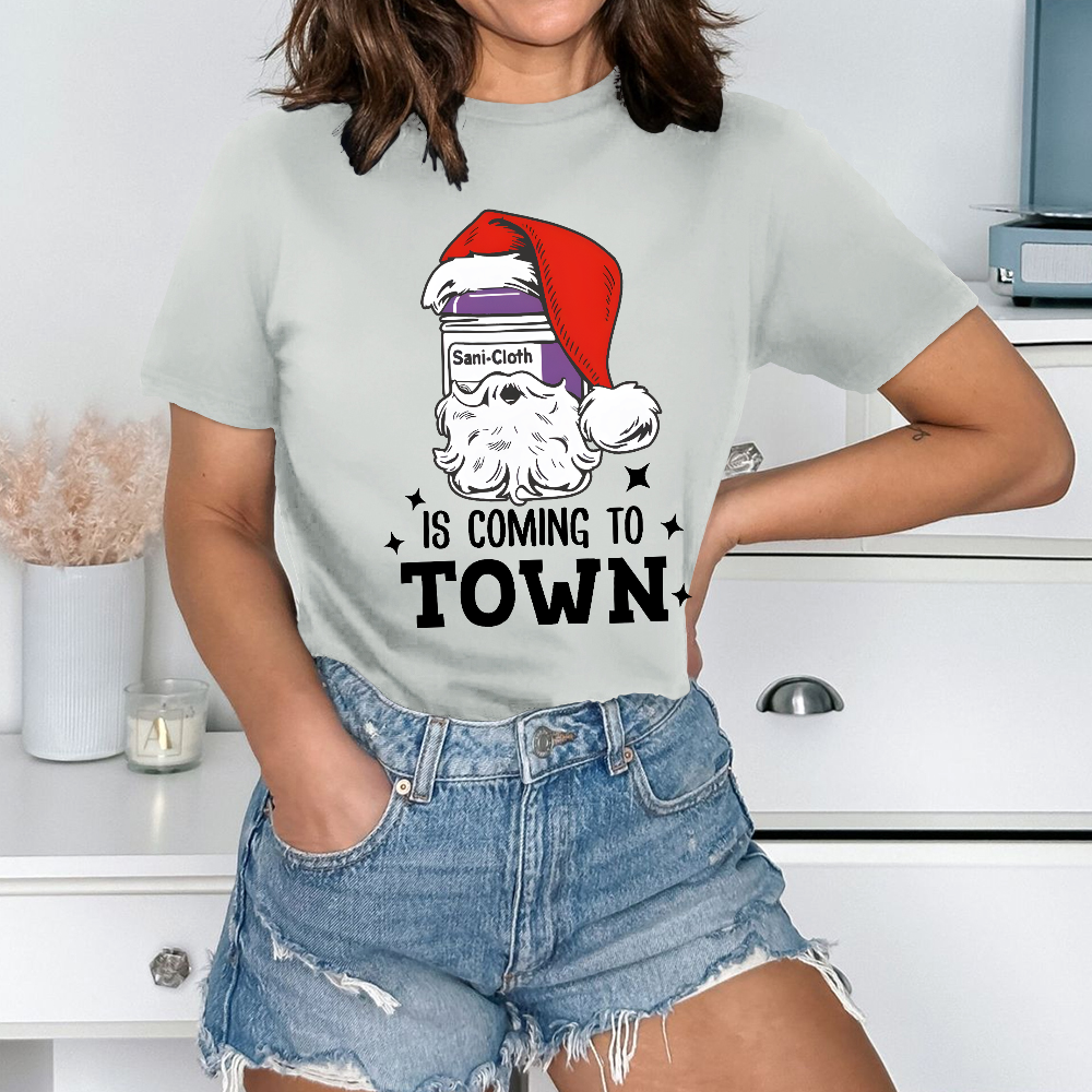 Funny Santa Nurse Medical Assistant Christmas Cotton Nurse T-shirt
