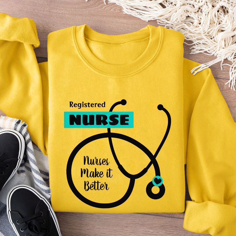 Cute RN Nursing Cotton Pullover Sweatshirt