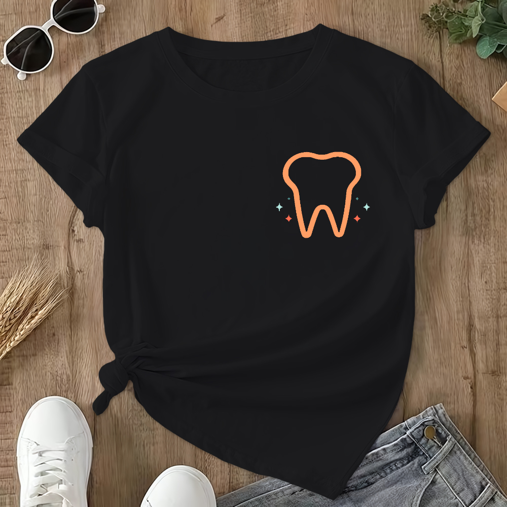 It's A Good Day To Save Teeth Double-Sided Cotton Printed T-Shirt