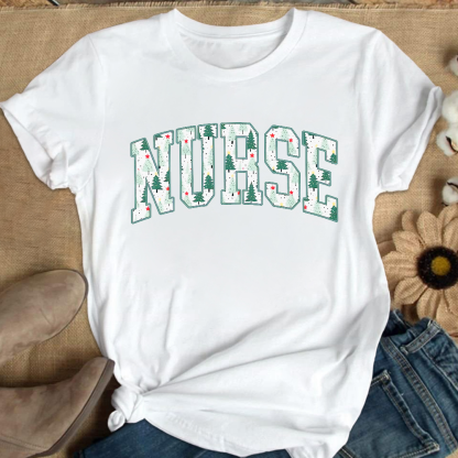 Christmas Nursing Cotton Nurse T-shirt