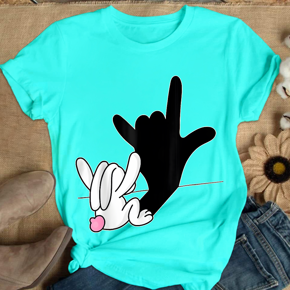 Cute Bunny Powerful Message Sign Language Gift Cotton Nurse T-shirt