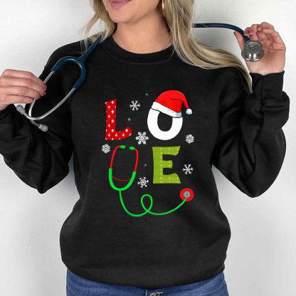 Stethoscope Of Love Cotton Pullover Sweatshirt