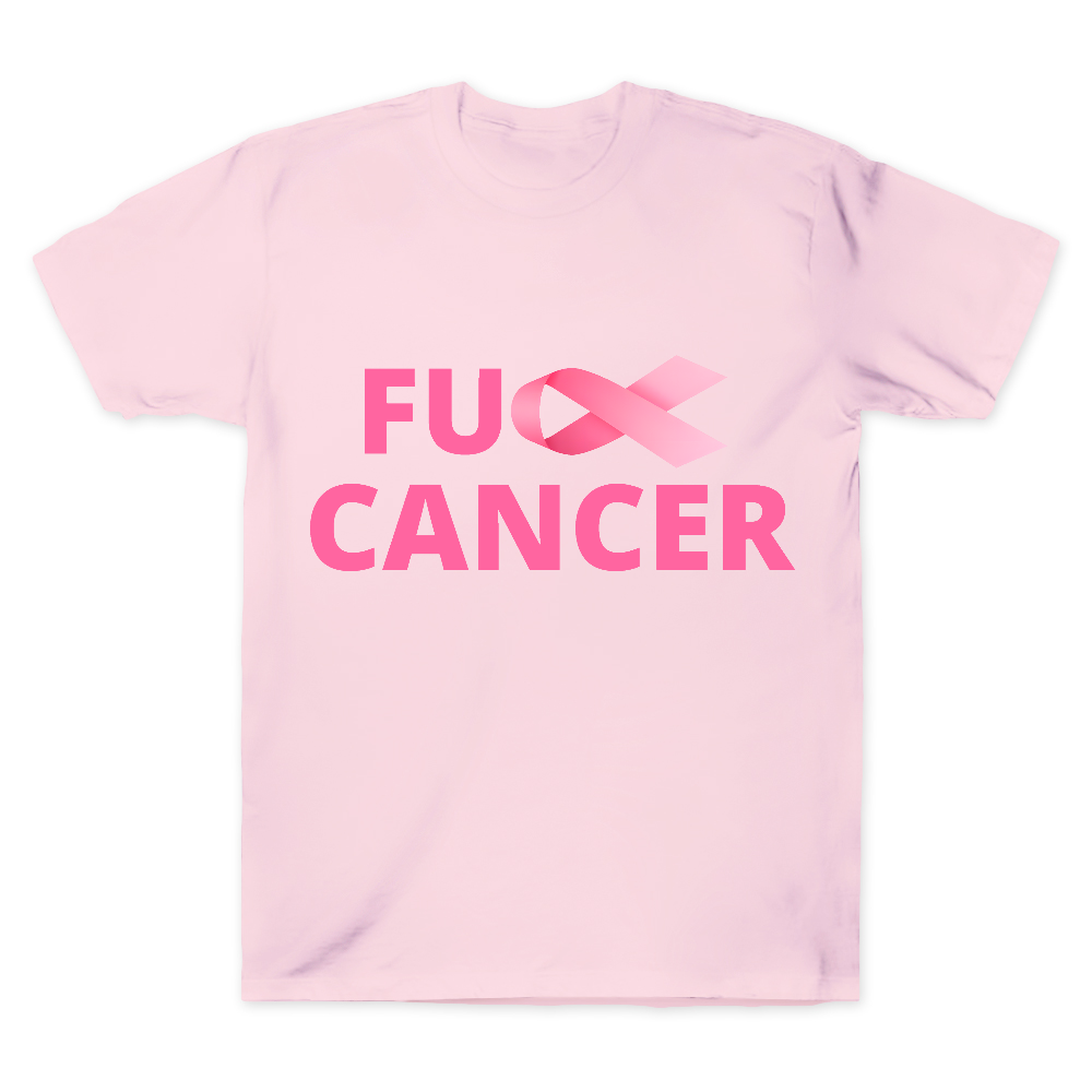 Fuck Cancer Breast Cancer Support With Pink Ribbon Cotton Doctor T-shirt