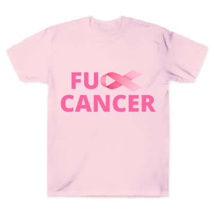 Fuck Cancer Breast Cancer Support With Pink Ribbon Cotton Doctor T-shirt