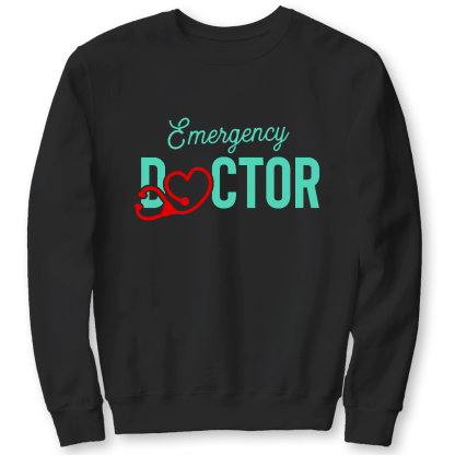 Emergency Doctor Stethoscope Heartbeat First Aid Cotton Pullover Sweatshirt