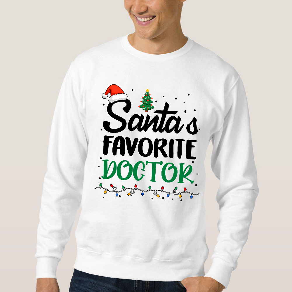 Santa’s Favorite Christmas Doctor Cotton Pullover Sweatshirt