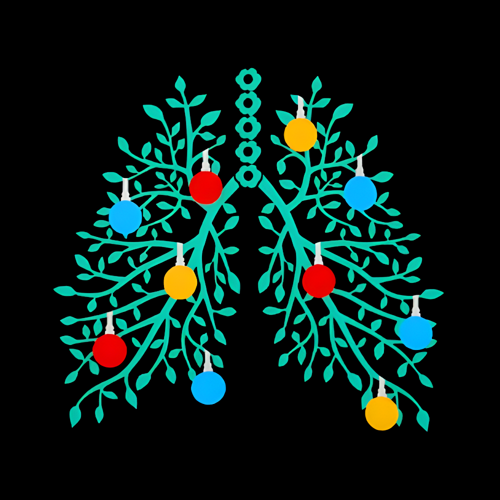 Lungs With Christmas Lights Respiratory Therapist Xmas Cotton Nurse T-shirt