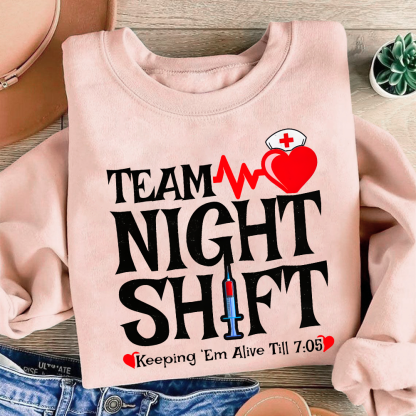 Team Night Shift Cotton Pullover Sweatshirt
