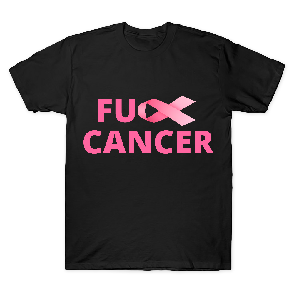 Fuck Cancer Breast Cancer Support With Pink Ribbon Cotton Doctor T-shirt