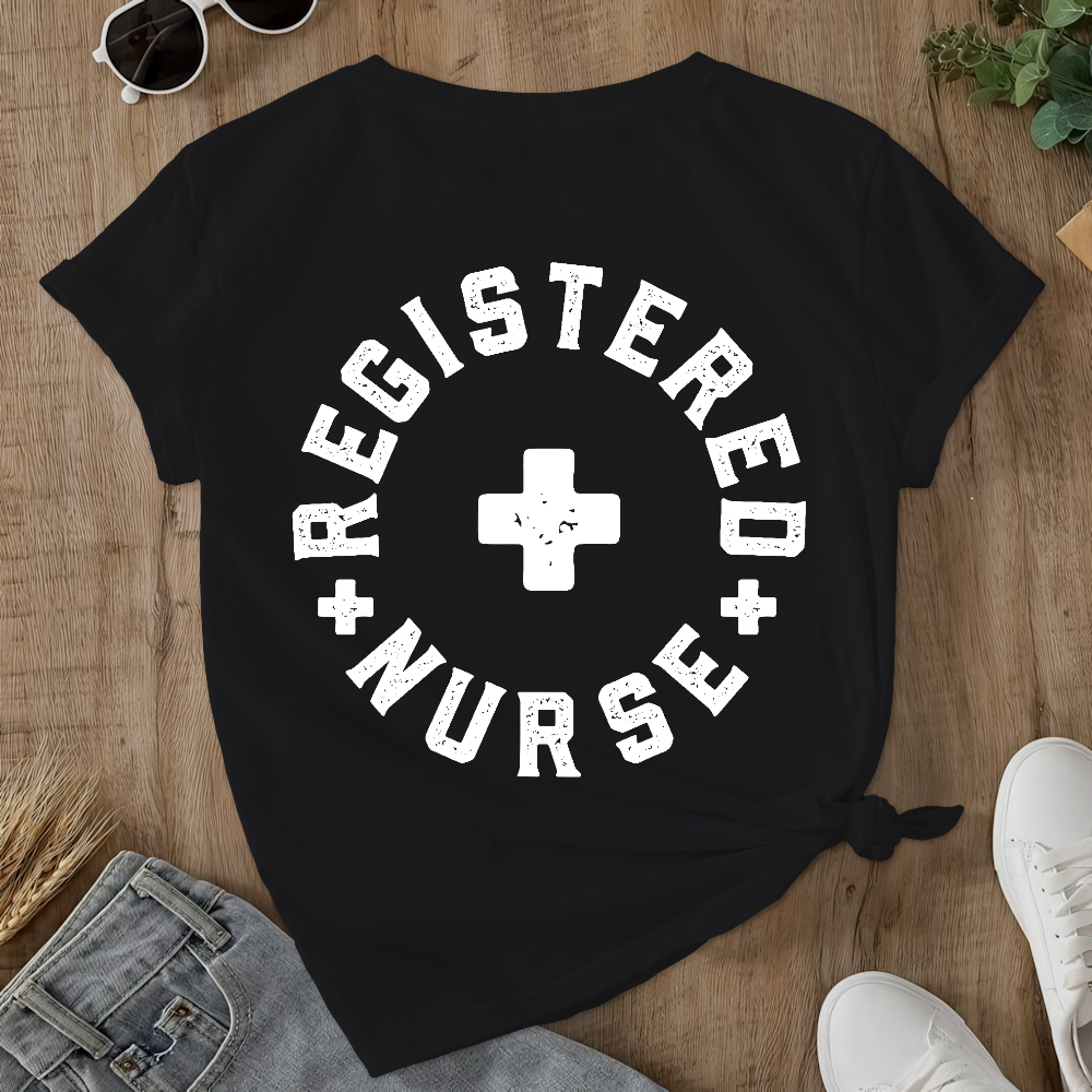 Registered Nurse Double-Sided Cotton Printed T-Shirt