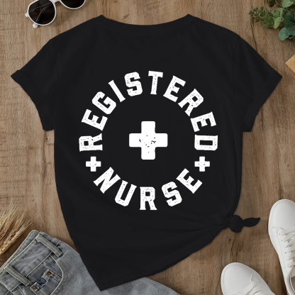 Registered Nurse Double-Sided Cotton Printed T-Shirt