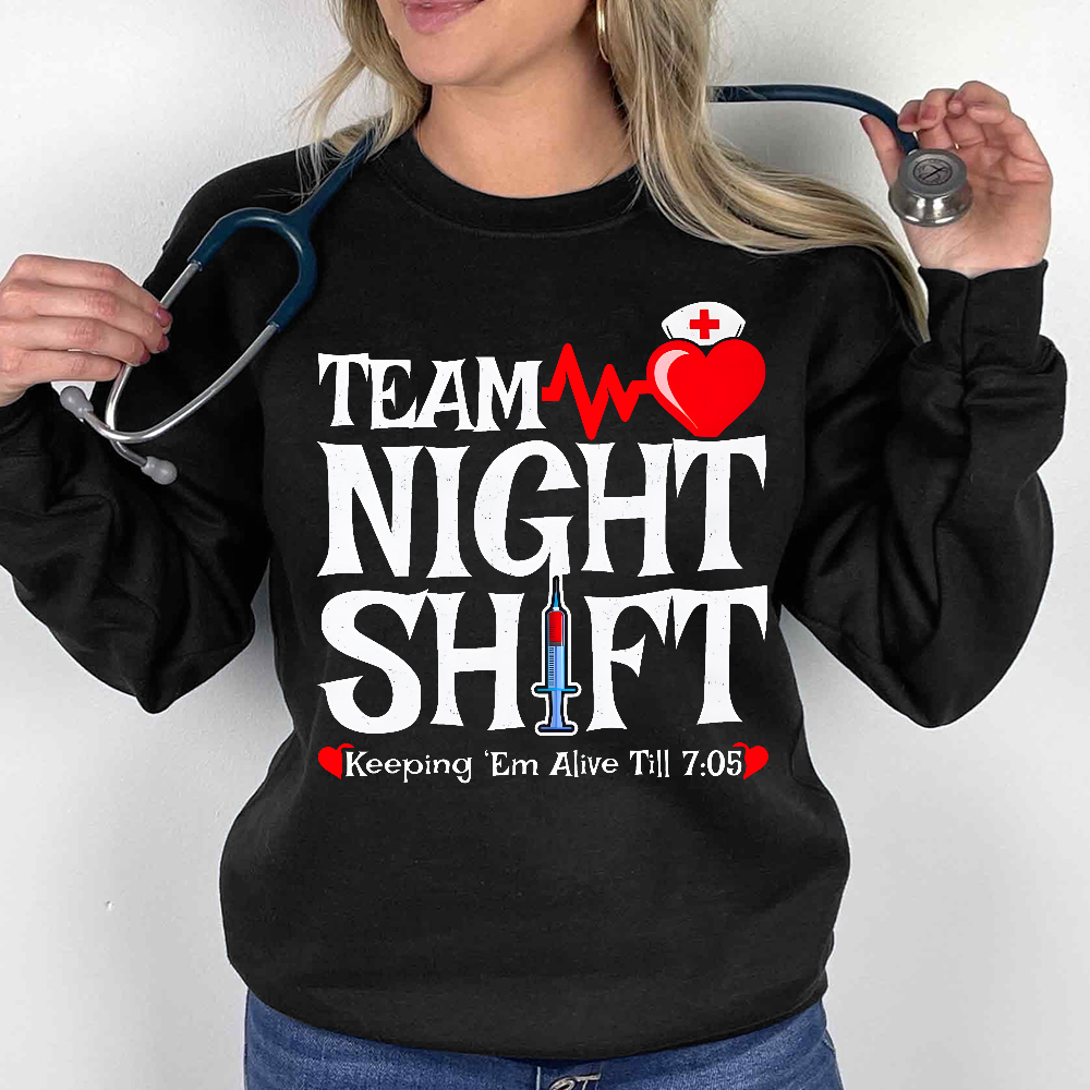Team Night Shift Cotton Pullover Sweatshirt