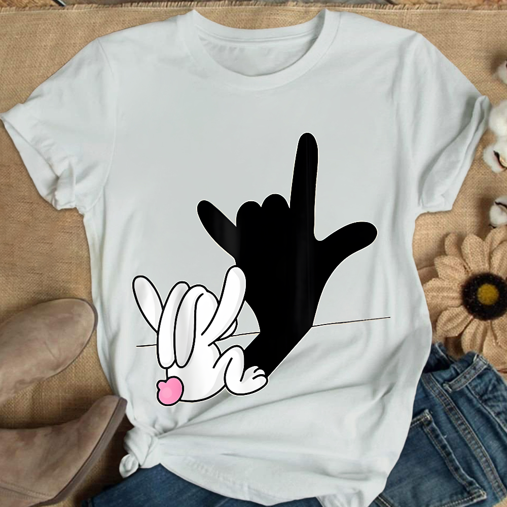 Cute Bunny Powerful Message Sign Language Gift Cotton Nurse T-shirt