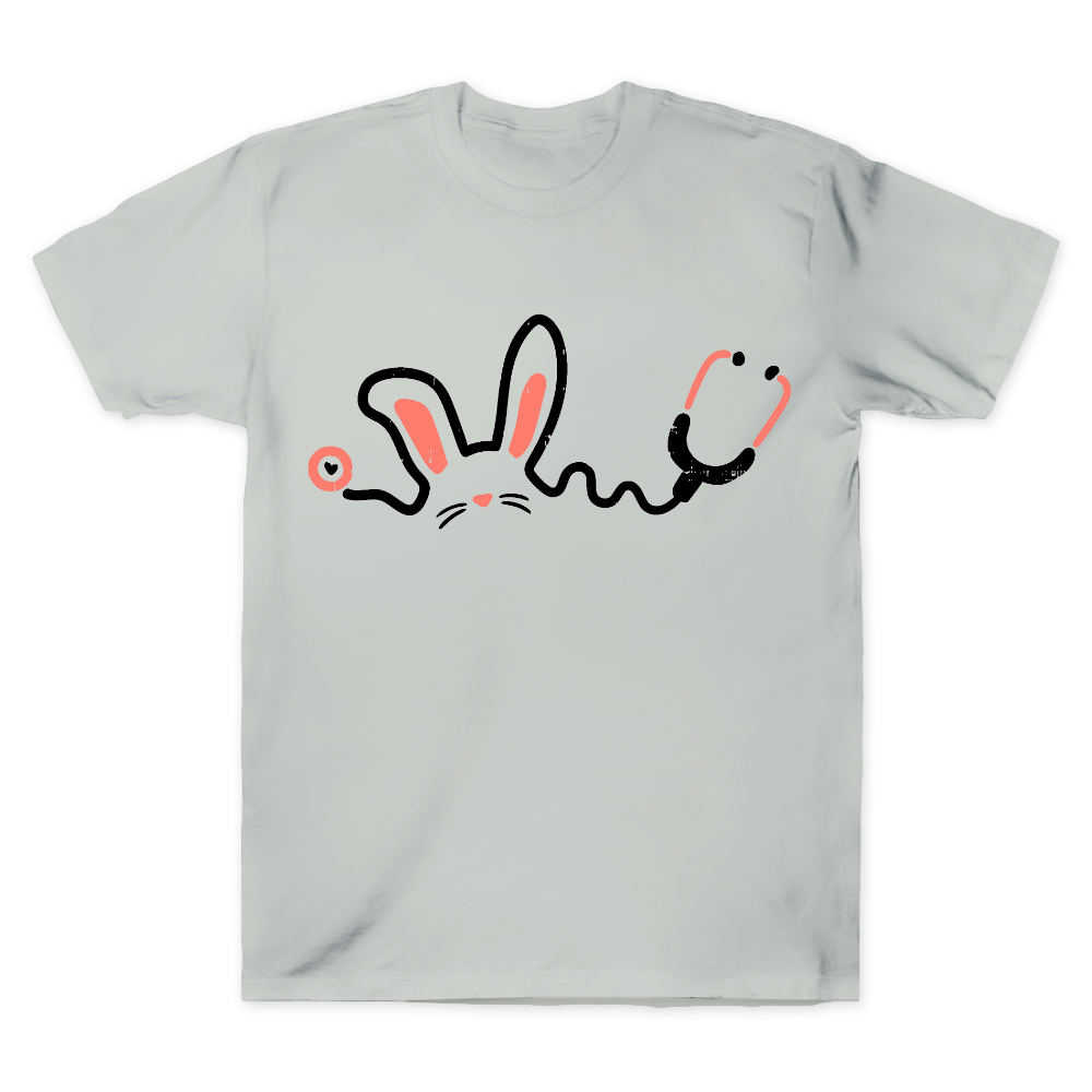 Easter Bunny Stethoscope Cotton Doctor T-shirt