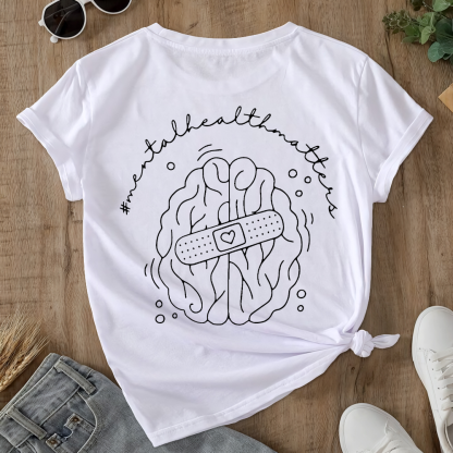 Psychiatric Nurse Mental Health Matter Double-Sided Cotton Printed T-Shirt