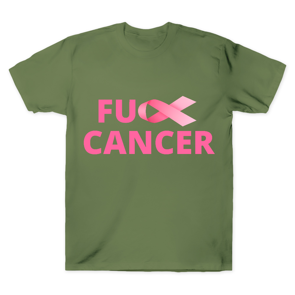 Fuck Cancer Breast Cancer Support With Pink Ribbon Cotton Doctor T-shirt