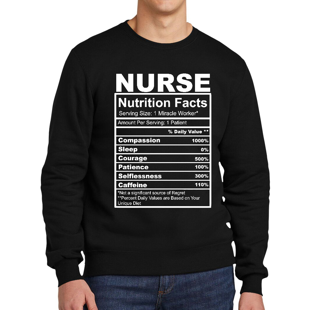 Nurse Nutrition Facts Cute Gift For Nurse Cotton Pullover Sweatshirt