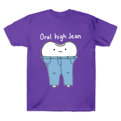 Teeth High Cut Jeans Cotton Doctor T-shirt