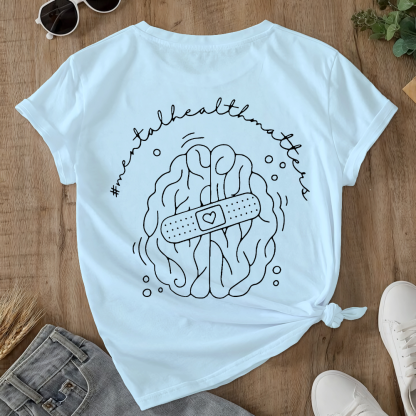 Psychiatric Nurse Mental Health Matter Double-Sided Cotton Printed T-Shirt