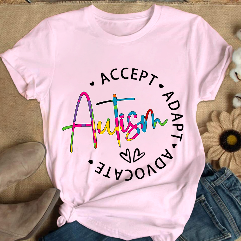 Autism Accept Adapt Advocate Cotton Nurse T-shirt