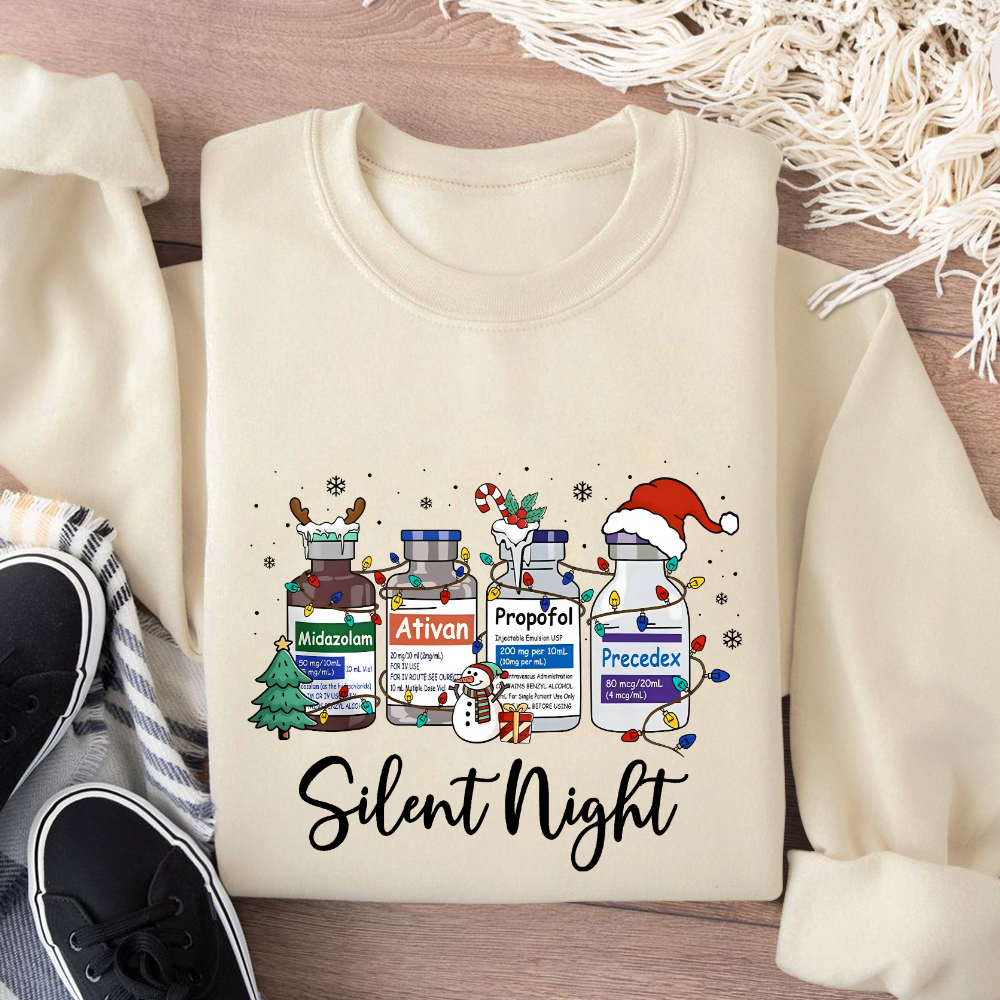 Silent Night Cotton Pullover Sweatshirt