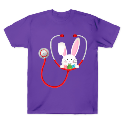 Easter Bunny Stethoscope Cotton Doctor T-shirt