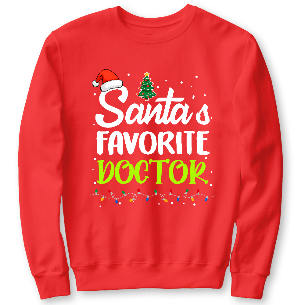 Santa’s Favorite Christmas Doctor Cotton Pullover Sweatshirt