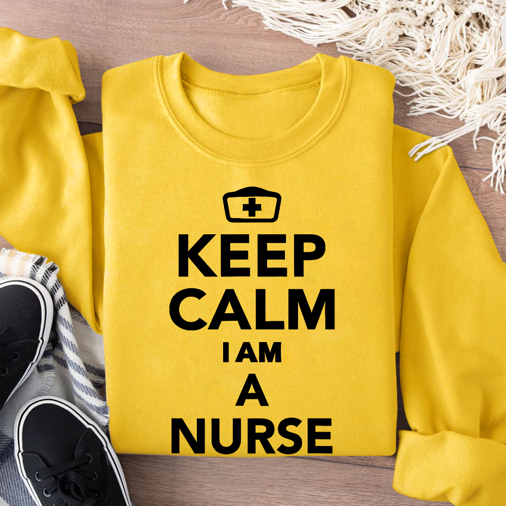 Keep Calm I‘m A Nurse Cotton Pullover Sweatshirt