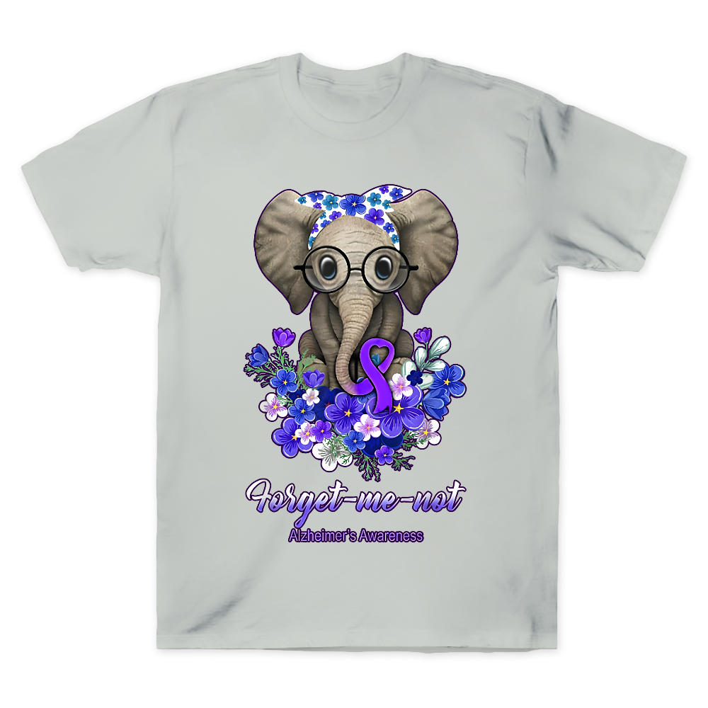 Forget Me Not Alzheimer's Awareness Alzheimers Elephant Cotton Doctor T-shirt