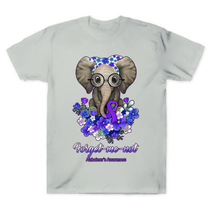 Forget Me Not Alzheimer's Awareness Alzheimers Elephant Cotton Doctor T-shirt