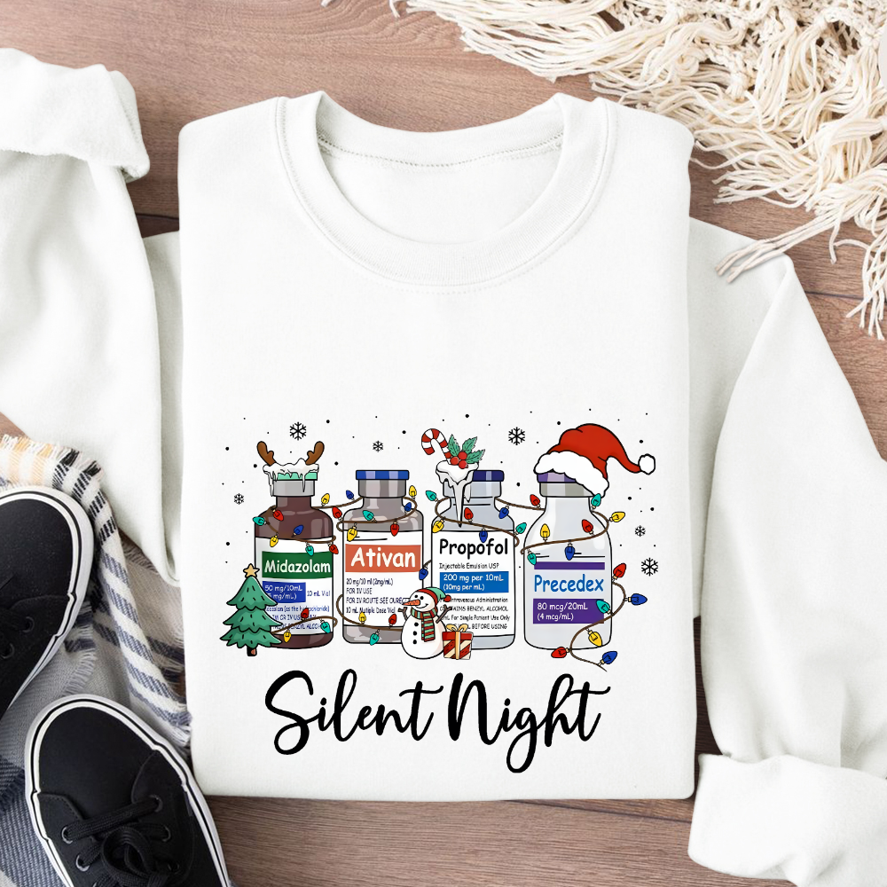 Silent Night Cotton Pullover Sweatshirt