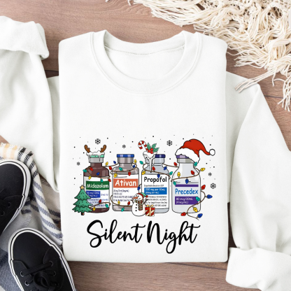 Silent Night Cotton Pullover Sweatshirt