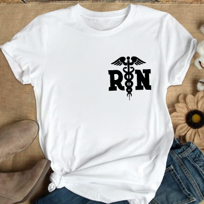 Custom Registered Nurse Cotton Nurse T-shirt