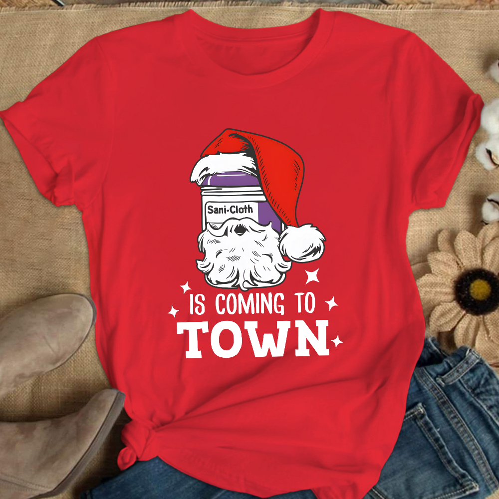 Funny Santa Nurse Medical Assistant Christmas Cotton Nurse T-shirt