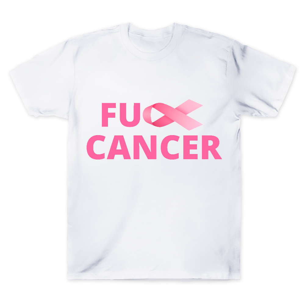 Fuck Cancer Breast Cancer Support With Pink Ribbon Cotton Doctor T-shirt