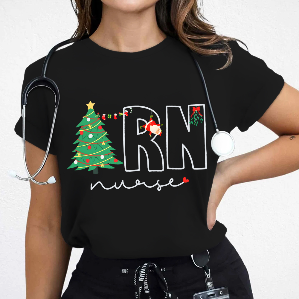 Christmas EN Nurse Cotton Nurse T-shirt