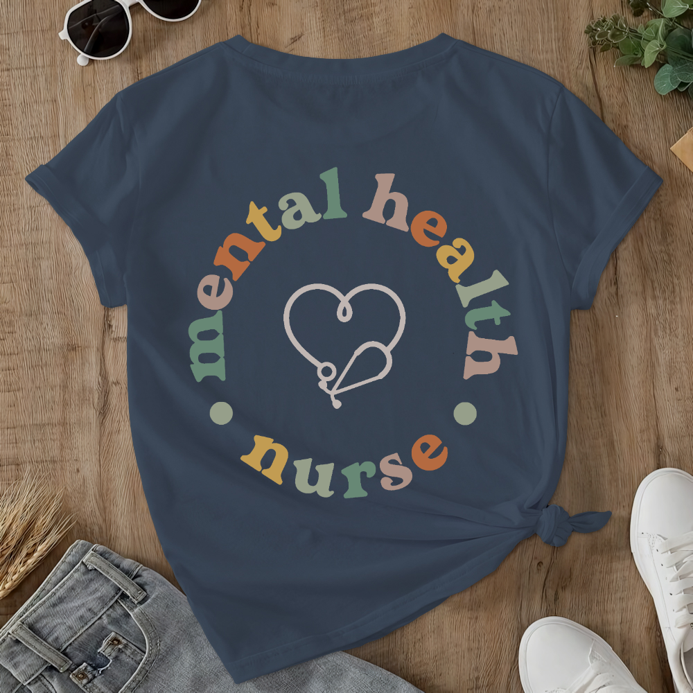 Mental Health Nurse Double-Sided Cotton Printed T-Shirt