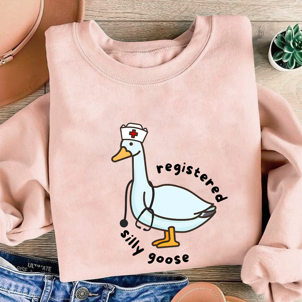 Registered Silly Goose Cotton Pullover Sweatshirt