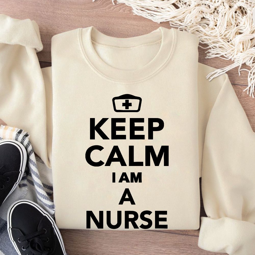Keep Calm I‘m A Nurse Cotton Pullover Sweatshirt