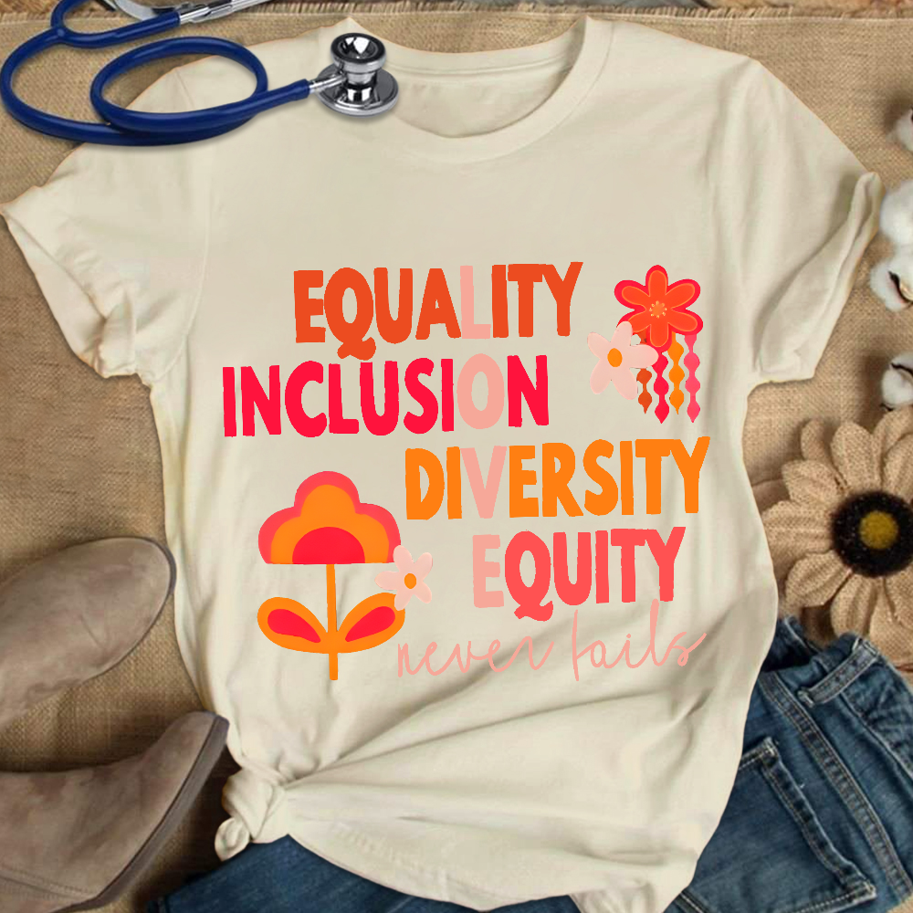 Equality Inclusion Diversity Equity Cotton Nurse T-shirt